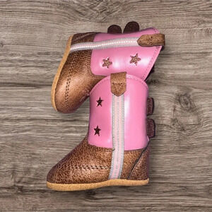NWT Lil Boot Barn Pink Star Cowboy Boots Size 1